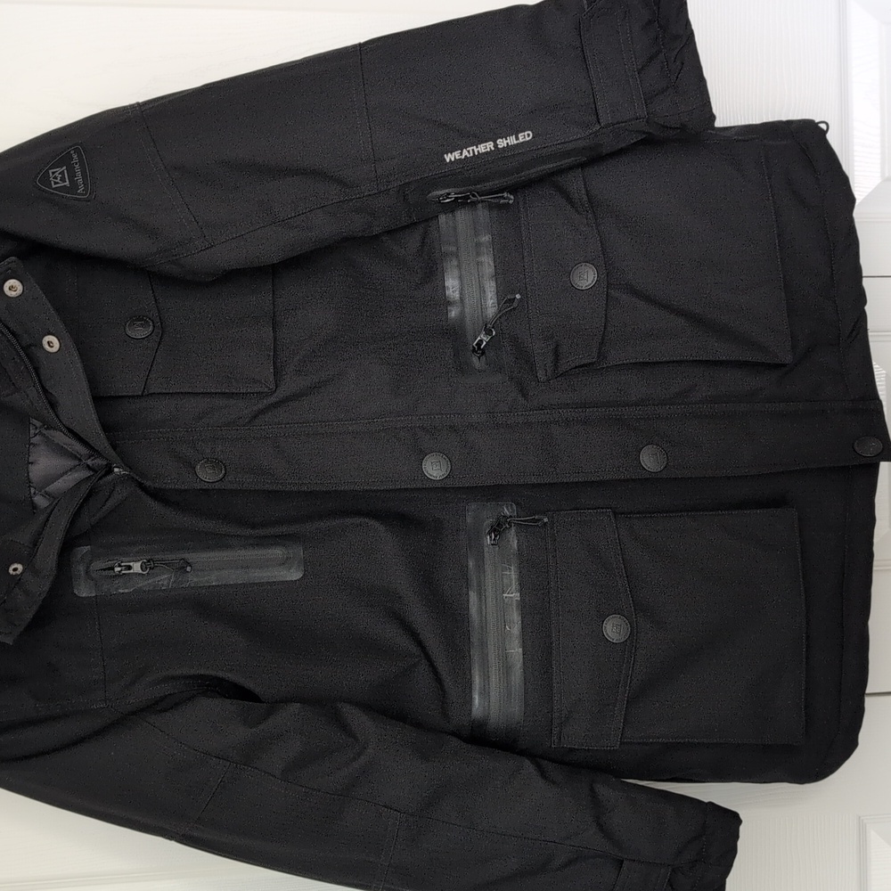Womens Black Parka with Faux Fur Hood - Picture 3 of 6